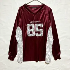 ○GORGE レース ナンバー85 Vネック プルオーバー F 赤 白のサムネイル