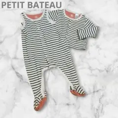美品 PETIT BATEAU ロンパース カバーオール セット 67cm 長袖のサムネイル
