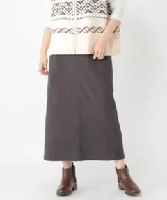 美品‼️スタディオクリップ　ピケナロースカートロングスカート ダークグレー