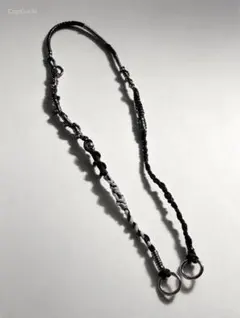 Dh ハンドメイド スマホショルダーストラップ ブラック×グレー