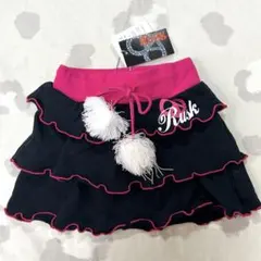 【新品・タグ付き】RISKGIRL フリルスカート 100cm 黒×ピンク