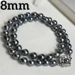 極美品✨超大珠】 あこや真珠 ネックレス ピアス 8.5-9.0 パール 濃紺 