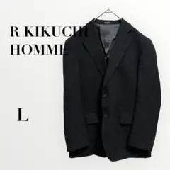 アールキクチ メンズジャケット ストライプ 黒 L ビジネ　カジュアル　メンズ