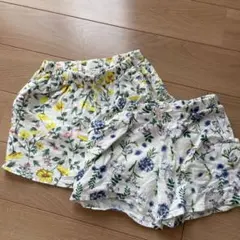 花柄コットンショートパンツ 100cm 2枚セット