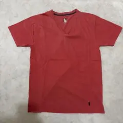 RALPH LAUREN Vネック Tシャツ オレンジ M ワンポイントロゴのサムネイル