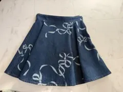 NINA RICCI リボン柄デニムフレアスカートのサムネイル