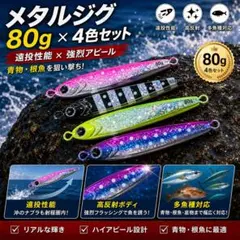 TG Bait メタルジグ80mm 80g セット メタルジグ ルアー 80g*4本セット TGベイト風 タチウオ - メルカリ