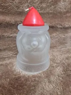 サンタクロースの顔 グラスキャンドルホルダー