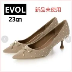 【EVOL】スタッズゴールドリボンパンプス BX23816のサムネイル