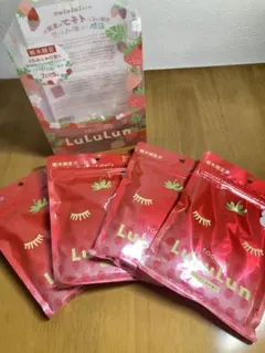 栃木限定 とちおとめの香りLuLuLun シートマスク 7枚入、4点セット