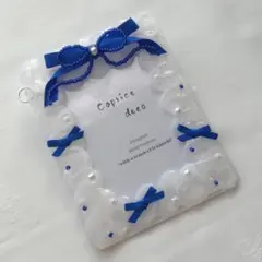 No.108ホイップデコ　リボン　青　トレカケース　硬質カードケース　B8