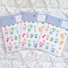 カラフルクリームソーダ　ダイカットシール3セット　セリア 日本製