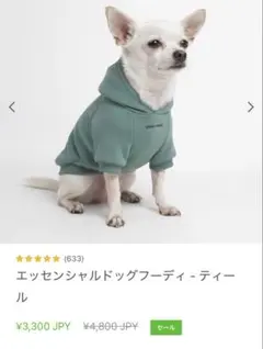 SPARK PAWS フード付き犬用パーカー ミントグリーン（M）のサムネイル