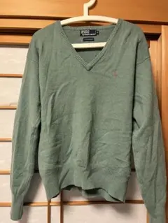 Polo by Ralph Lauren グリーン Vネックセーター M