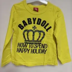 BABY DOLL 長袖カットソー イエロー　110cm