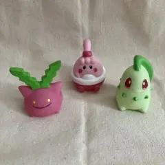 ハネッコ　ピンプク　チコリータ　ポケモン　ソフビ　指人形　BANDAI セットのサムネイル