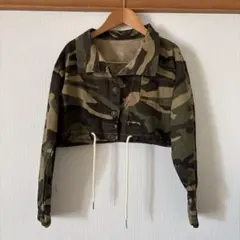 迷彩柄 クロップドジャケット