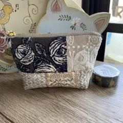 布つなぎのマチ付きポーチ②（ミナペルホネン）※ハンドメイド