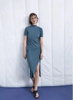 ZARA リブ編み タイト ワンピース