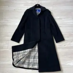 希少 バーバリーブルーレーベル ウール ロングコート ブラック チェック 2025年最新】burberry ウールコートの人気アイテム - メルカリ