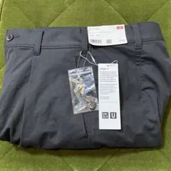 UNIQLO Uワイドフィットタックジャージーパンツ 76cm ダークグレー