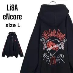 LiSA eNcore Big パーカー ジップアップ 裏起毛 リサ ライブ L