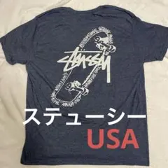 Old Stussy ヴィンテージTシャツ XL ネイビー　スケボーUSA製