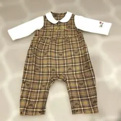 ミキハウス　チェック柄ロンパース70