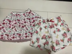 花柄ショートパンツ スカート　2点セット　夏　110