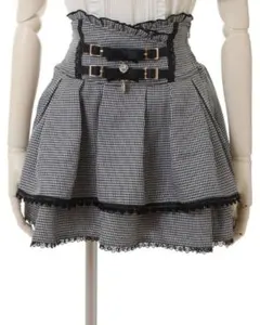 【LIZLISA】2連リボンベルトスカパン グレー