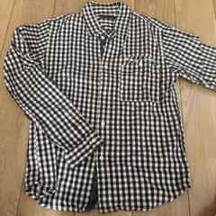 SHIPS ネイビーチェック柄 長袖シャツ　Lサイズ
