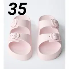 【送料込】完売品 ZARA KIDS ラバーバックルサンダル ピンク 35のサムネイル