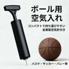 サッカー バスケ バレー 空気入れ ボール 手動 金属針 コンパクト 携帯