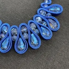 【ピアス】新品　ブルービジューイヤリング＆ネックレスセット