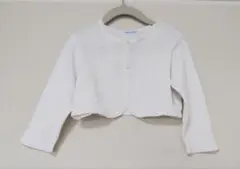 (美品)familiar ホワイトカーディガン80cm(綿100)