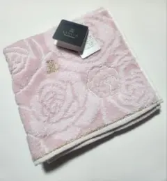 【新品】LANVIN（ランバン）タオルハンカチ ピンク ローズ柄