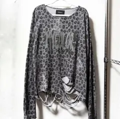 GRANCY 総柄ラインストーングラフィックロンT