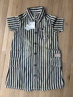 デニムストライプ ワンピース キッズ 110cm breeze 新品タグ付き