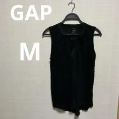 GAPギャップ ブラック ノースリーブ M 100%リネン