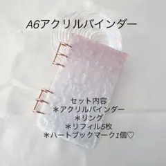 アクリルバインダー♡水流模様 A6韓国 バインダー貯金savingピンクゴールド