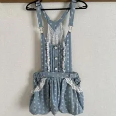 LIZLISA 希少 ドット柄 デニム 裾バルーン サロペットのサムネイル