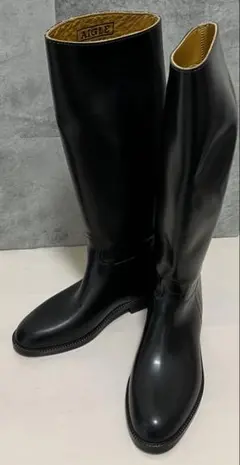 AIGLE 黒ラバー長靴　乗馬ブーツ　ブラック　黒サイズ38