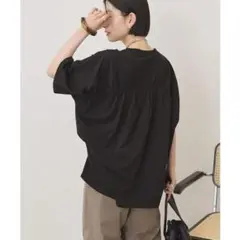 AMERICAN HOLIC バックギャザーコクーンカットプルオーバー 黒 Mのサムネイル