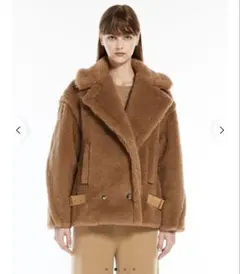 新品 25年新作 MAX MARA ガルドーネ テディベアコート キャメル 38 