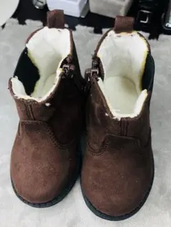 【新品・未使用】H&M スエード調 ジッパーブーツ ブラウン 18-19cm