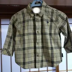 しまむらPOLOコラボ商品 チェック柄 長袖シャツ 90