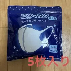 【新品未開封】立体マスク 大人用 白色 5枚入り