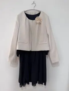 セレモニースーツ 3点セット L〜LL相当　ワンピース＋ジャケット＋コサージュ