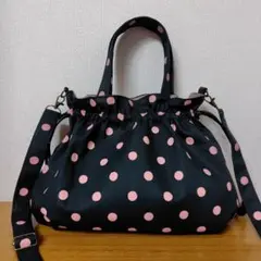 巾着トートバッグとショルダー紐　キャスキッドソン　ハンドメイド