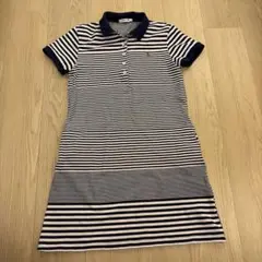 LACOSTE ストライプ ポロシャツミニワンピース